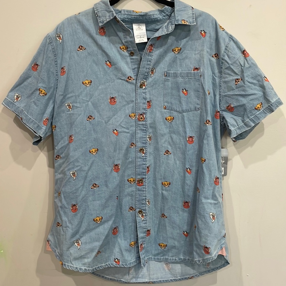 NWT- Lion King Denim Button Down Shirt